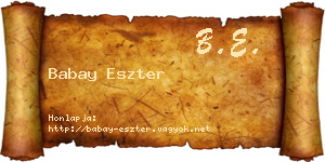 Babay Eszter névjegykártya