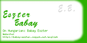 eszter babay business card